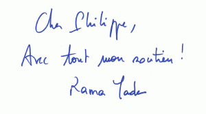 Cher Philippe, Avec tout mon soutien ! Rama Yade